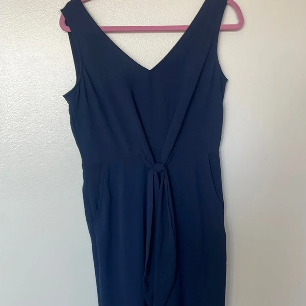 VINCE CAMUTO Womens Sleeveless Tie Waist Jumpsut Navy Blue Size S - Picture 4 of 9